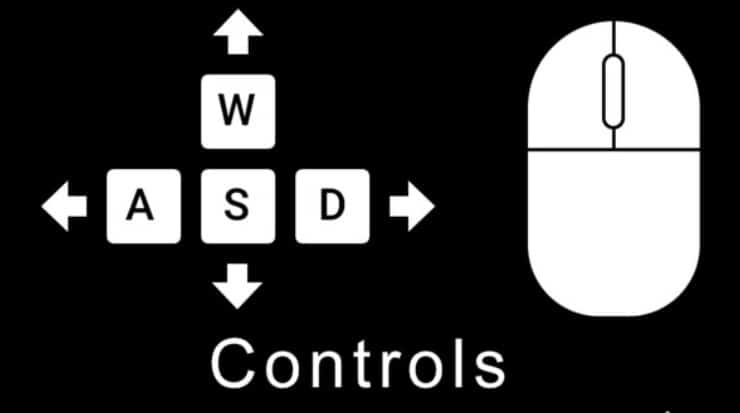 Image showing keyboard and mouse controls for navigating the virtual gallery.